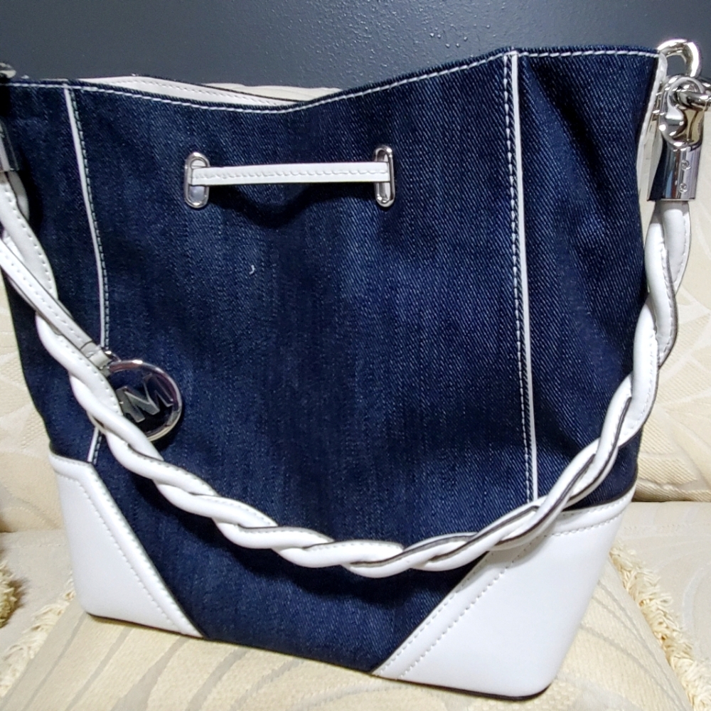 Denim and White Michael Kors Purse